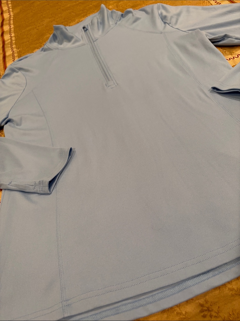 Jockey Light Blue Quarter-Zip SportPerformance Pullover, Polyester Blend, L